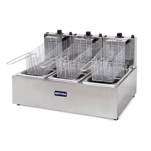 Freidora Eléctrica Profesional de 3 Canastillos, 9 Lts