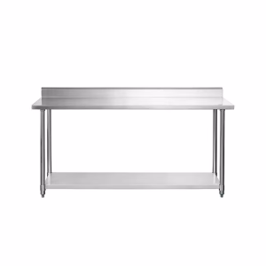 Mesón de Trabajo Mural con Repisa Deluxe de Acero Inox, 190x60