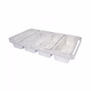 Molde de 4 Cavidades de Aluminio para Pan, 30x11 cm