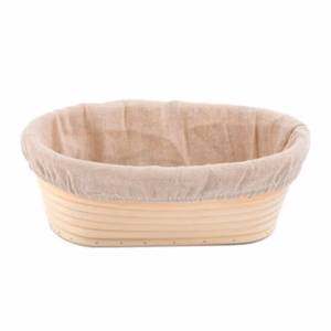 Cesta Banneton Oval con Tela para Masa Madre, 16 cm