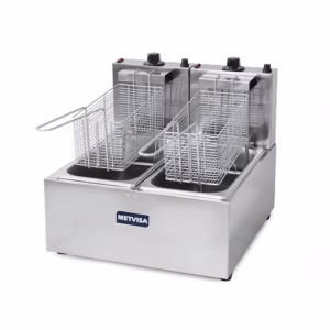 Freidora Eléctrica Profesional de 2 Canastillos, 6 Lts