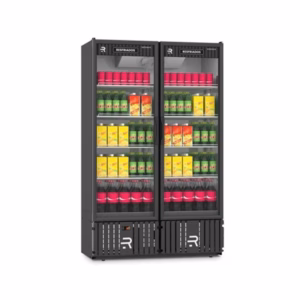 Visicooler Multiuso 2 Puertas de Vidrio 800 Lts Negro