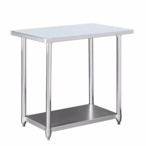 Mesón de Trabajo Central con Repisa de Acero Inox, 90x60