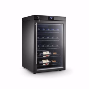 Cava Expositora de Vinos con Vidrio Doble, 86 Lts Negra