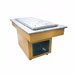 Buffet Refrigerado Central Mesada de Granito de 8 Cubas