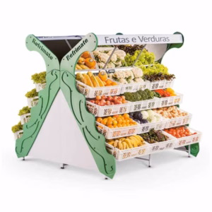 Frutera Central con Espejo Superior de 24 Canastas, 1.85 m