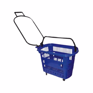 Cesta de Compras con Ruedas, 30 Lts Azul Royal