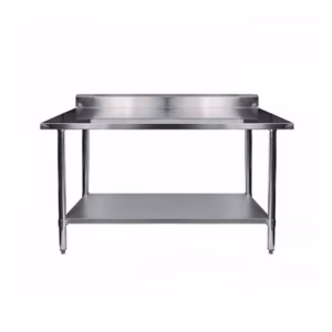 Mesón Mural con Repisa Deluxe de Acero Inox, 90x60