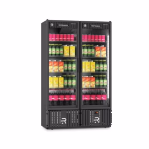 Visicooler Multiuso Refrigerado 2 Puertas de Vidrio 800 Lts Negro