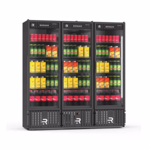 Visicooler Refrigerado de 3 Puertas de Vidrio 1200 Lts Negro